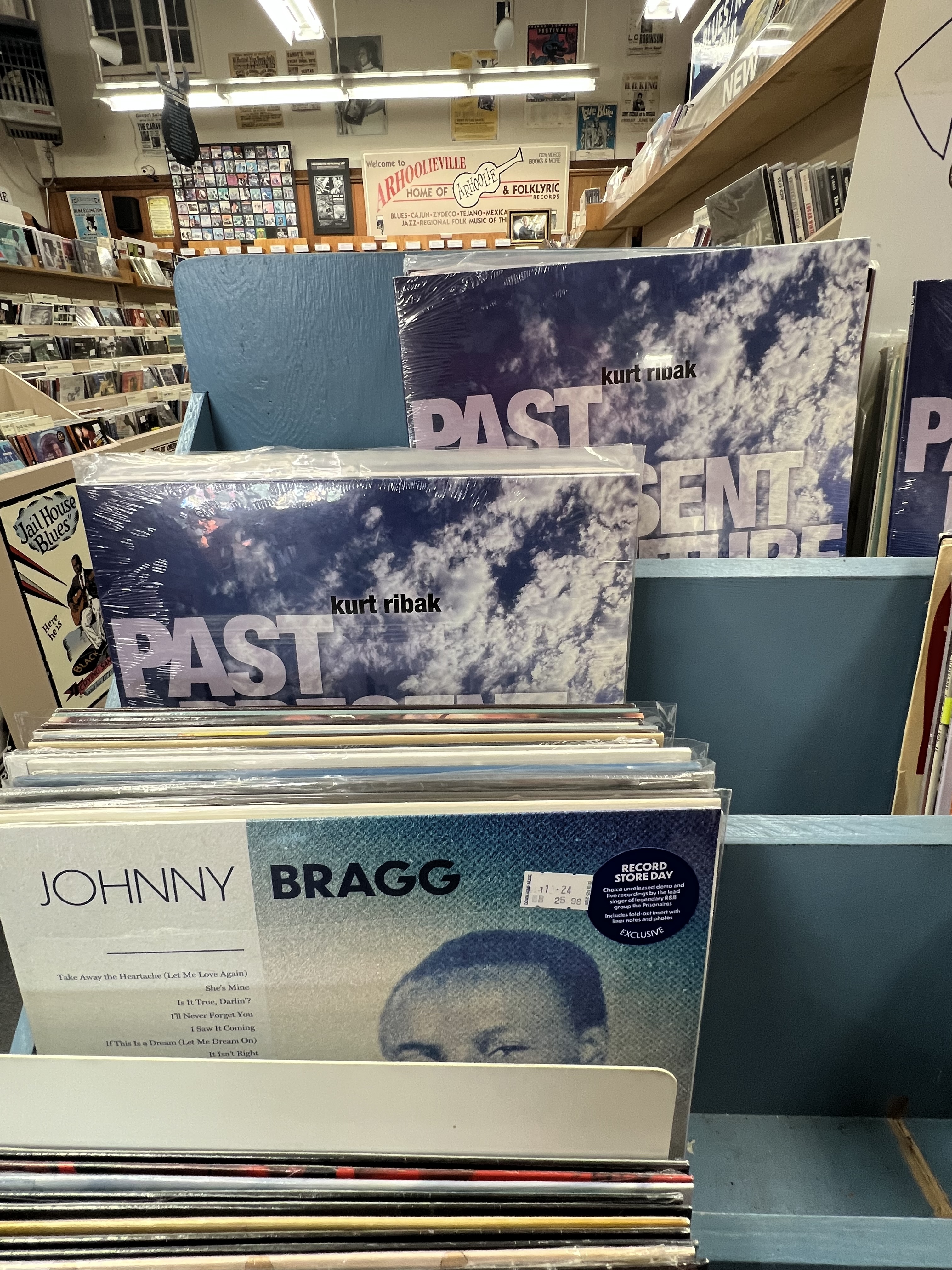 Past Present Future LPs on display